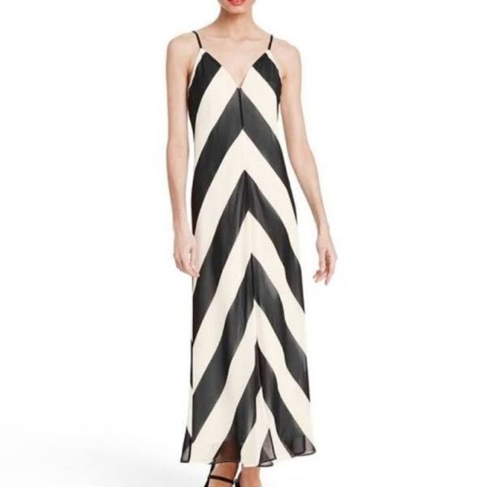 EUC CHRISTOPHER JOHN ROGERS Chevron Slip Maxi Dress in Size 4